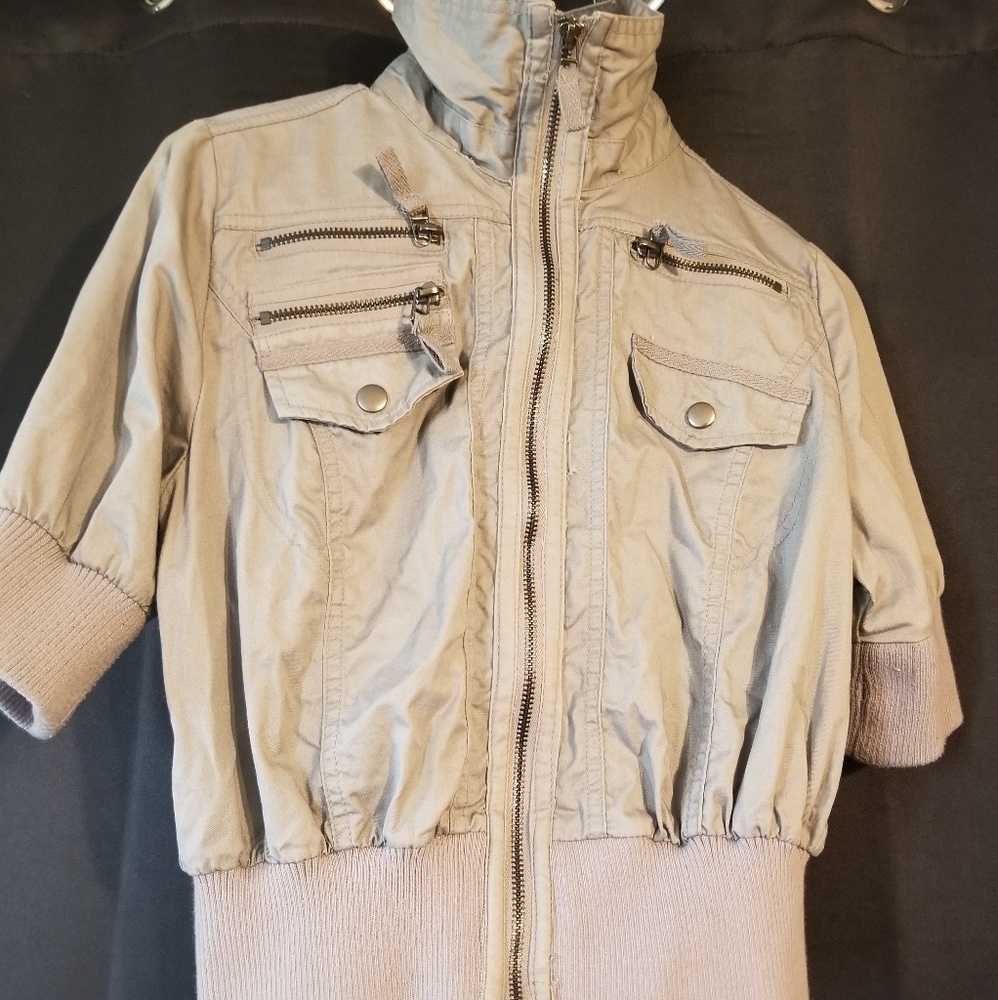 Women's Hooded khaki jacket